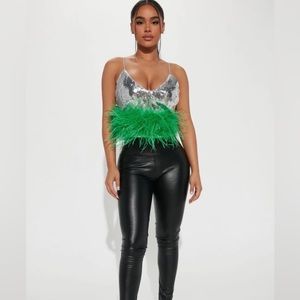 Fashion Nova Sequin Feather Top